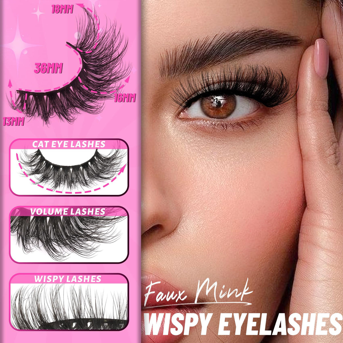Veleasha band detail displaying knot-free lash band for comfortable wear