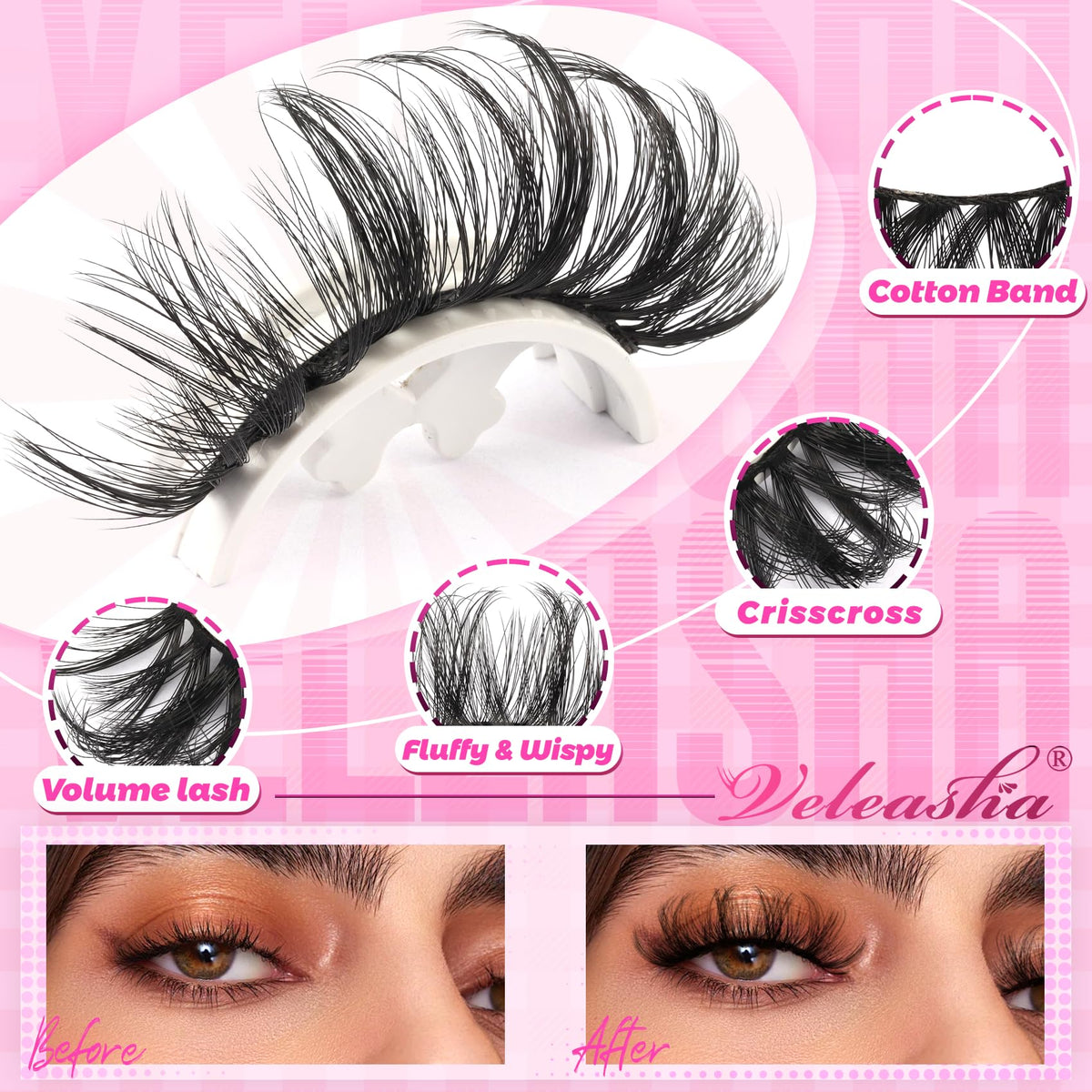 Veleasha close-up of fluffy faux mink texture highlighting soft natural finish