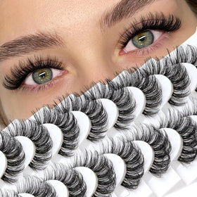 Veleasha front packaging showing 10 pairs and D curl benefit
