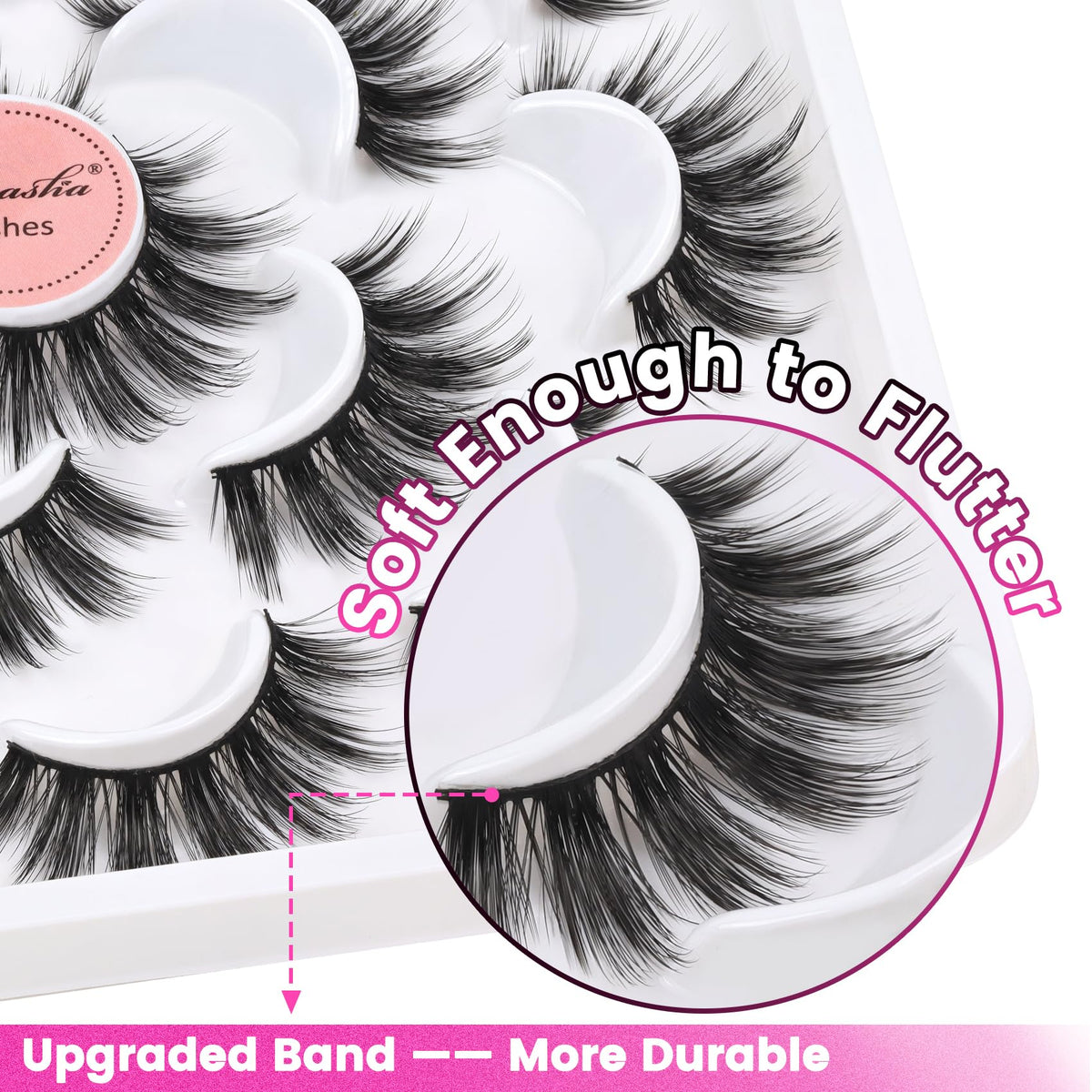 Veleasha lashes worn by model for a natural daytime look and subtle lift benefit