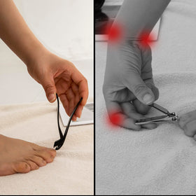Velkomin detailed shot of curved 440C blade for clean cuts on thick nails