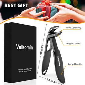Velkomin clippers next to ruler and hand showing size and length advantage