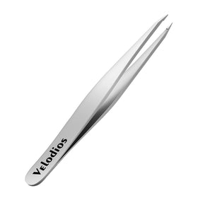 Velodios front view of tweezers showing professional alignment and precise grip