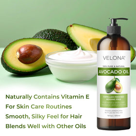 velona avocado oil gallon next to standard bottles showing large-volume savings benefit