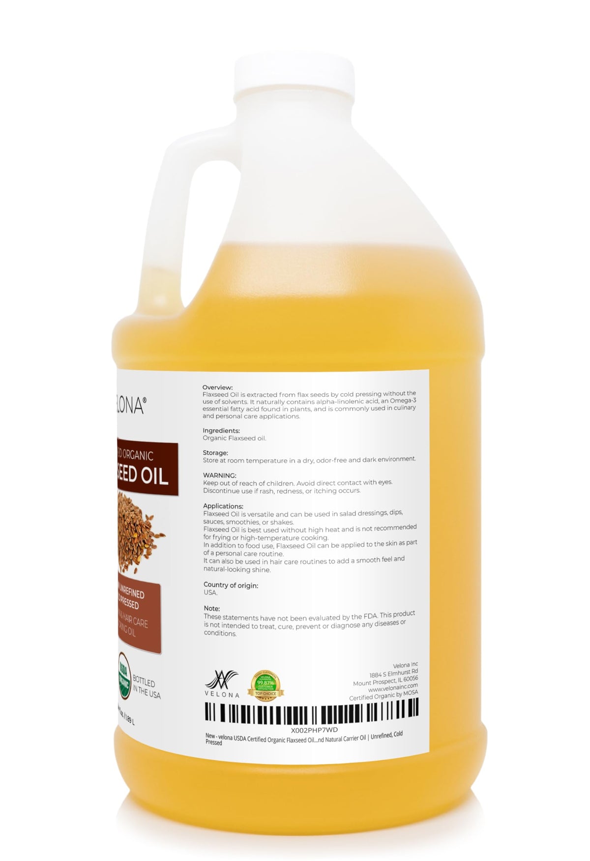 velona bottle held in hand to show scale and generous 64 fl oz supply benefit