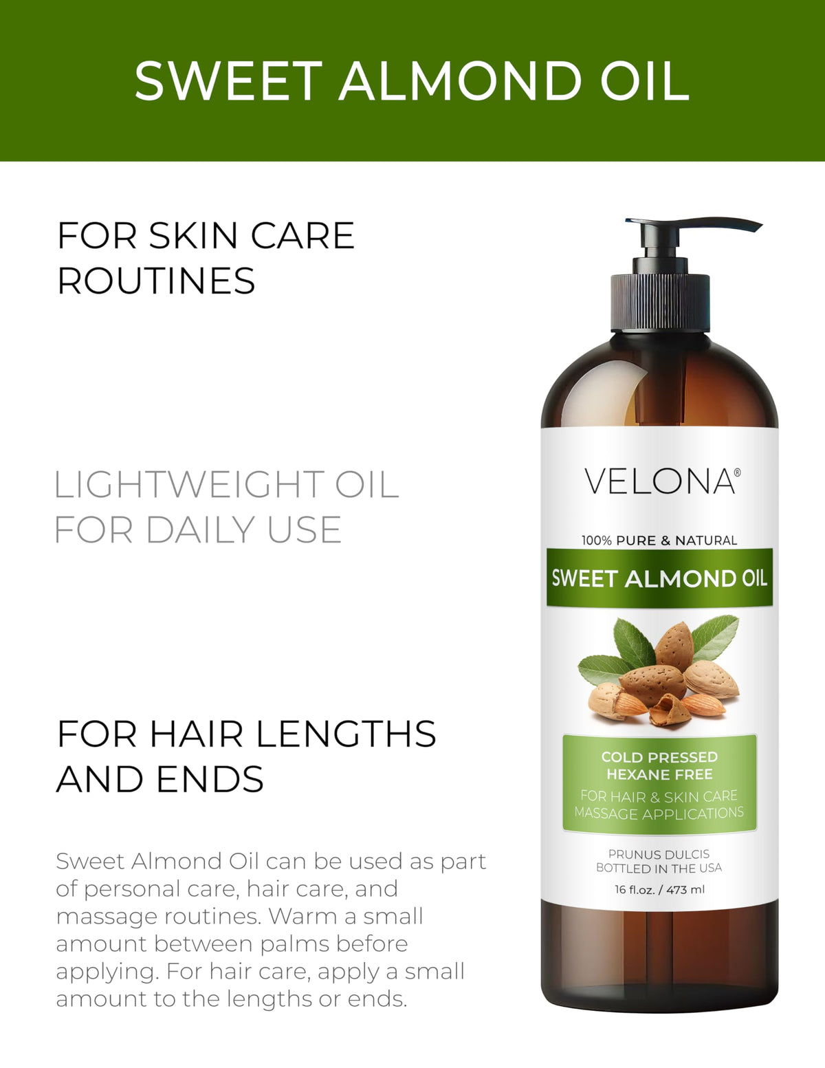 velona close-up pour texture highlighting lightweight absorption and smoothness benefit