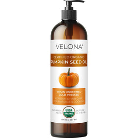 velona front bottle 8oz showing organic label and amber color benefit clarity