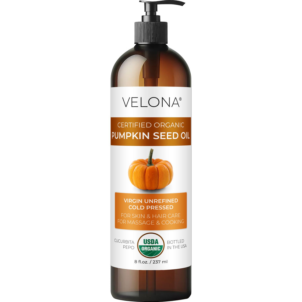 velona front bottle 8oz showing organic label and amber color benefit clarity