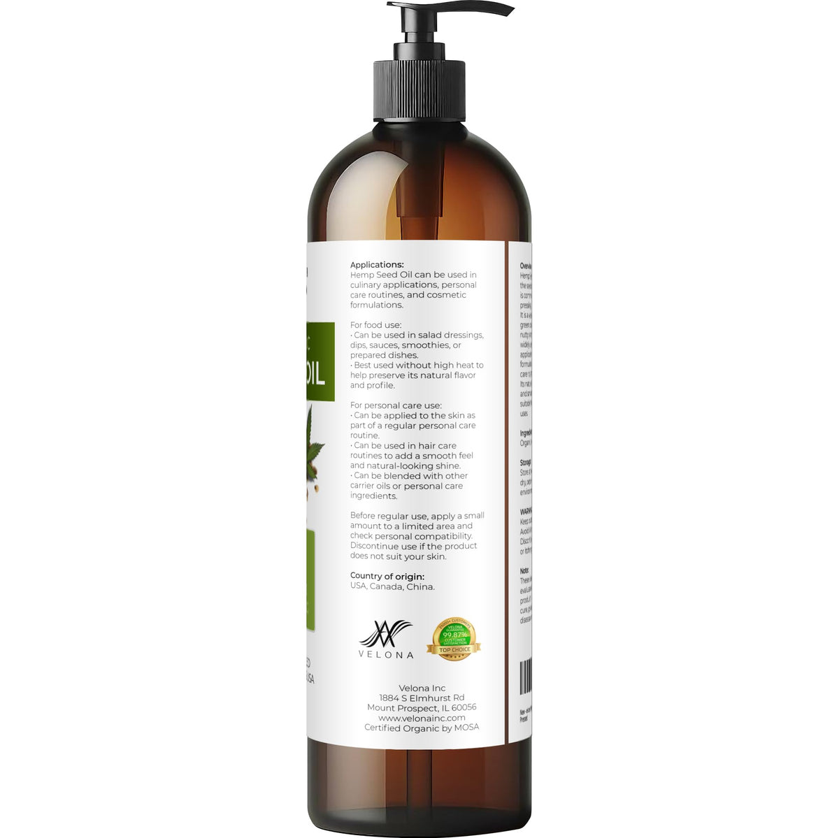 velona hemp seed oil applied to hair ends to add shine and smoothness