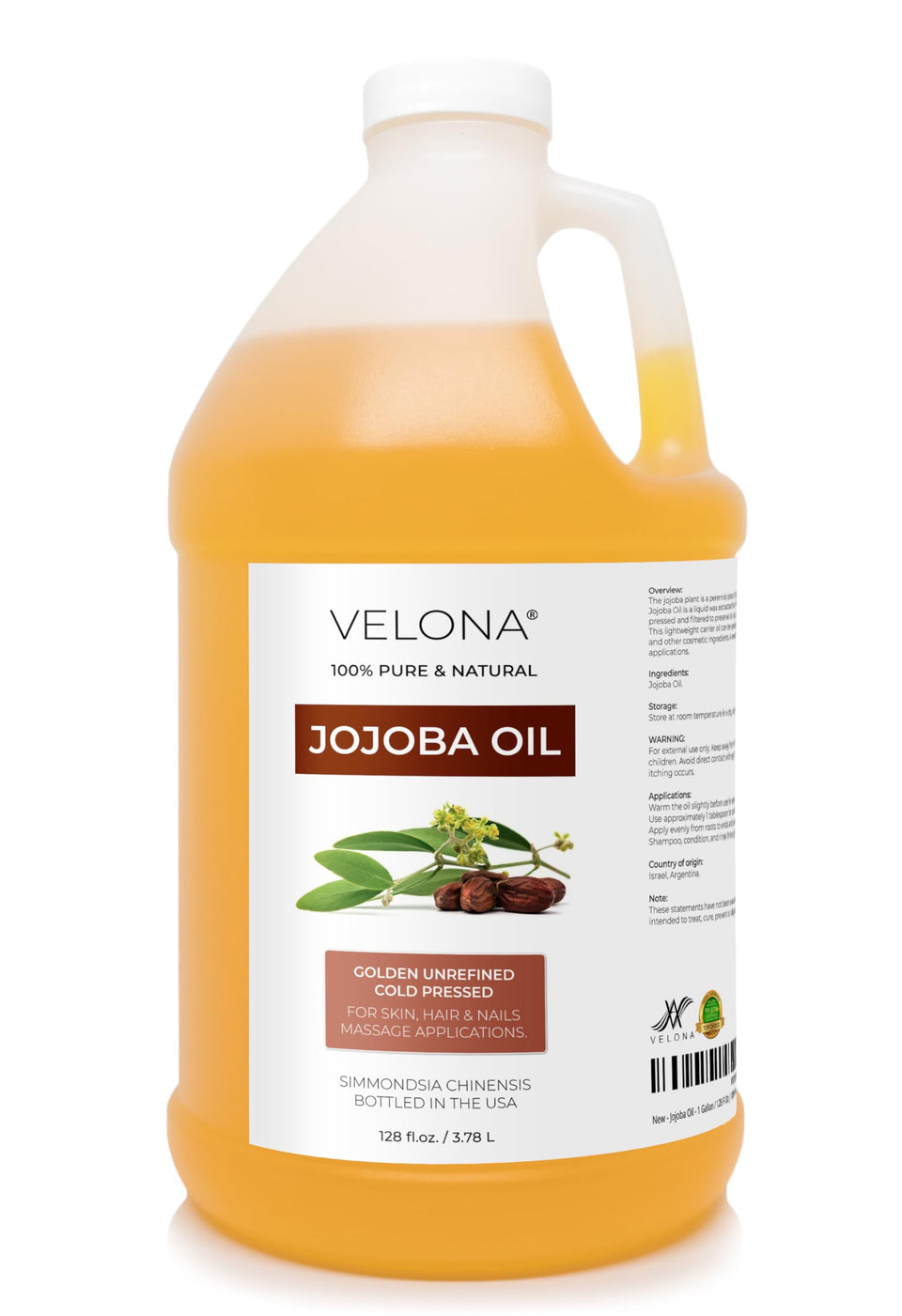 velona jojoba oil front label showing size and purity benefit