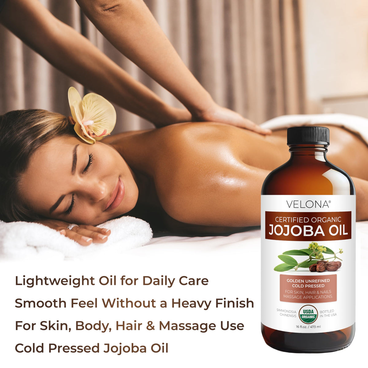 velona applying oil to hair ends for natural shine and frizz control