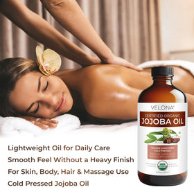 velona applying oil to hair ends for natural shine and frizz control