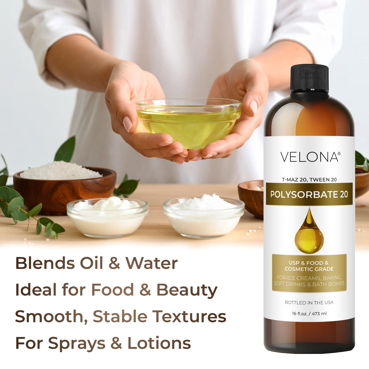 velona polysorbate 20 being mixed with fragrance oils for consistent dispersion