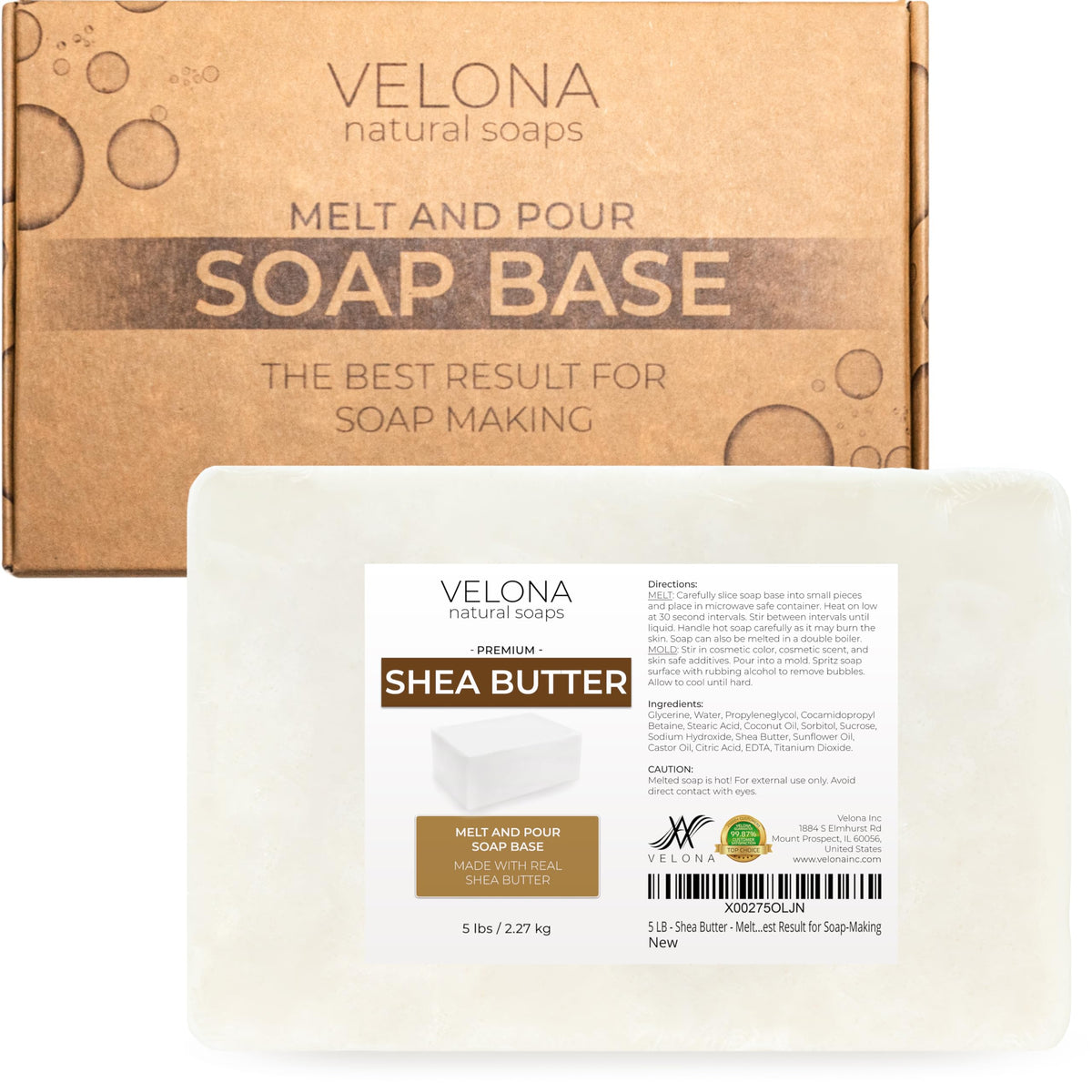 velona shea butter front packaging showing product weight and natural benefits
