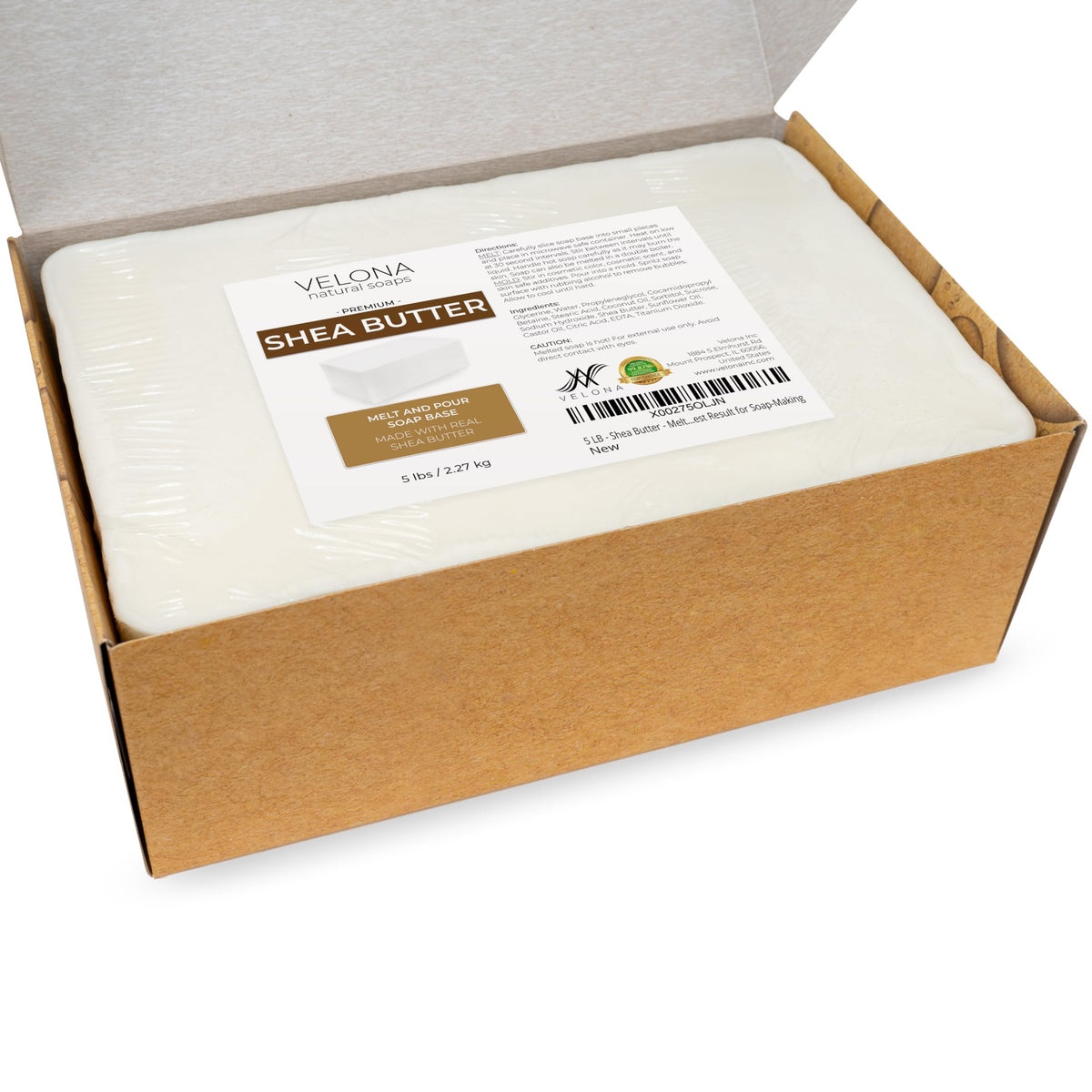 velona shea butter ingredient label emphasizing SLS SLES free formulation