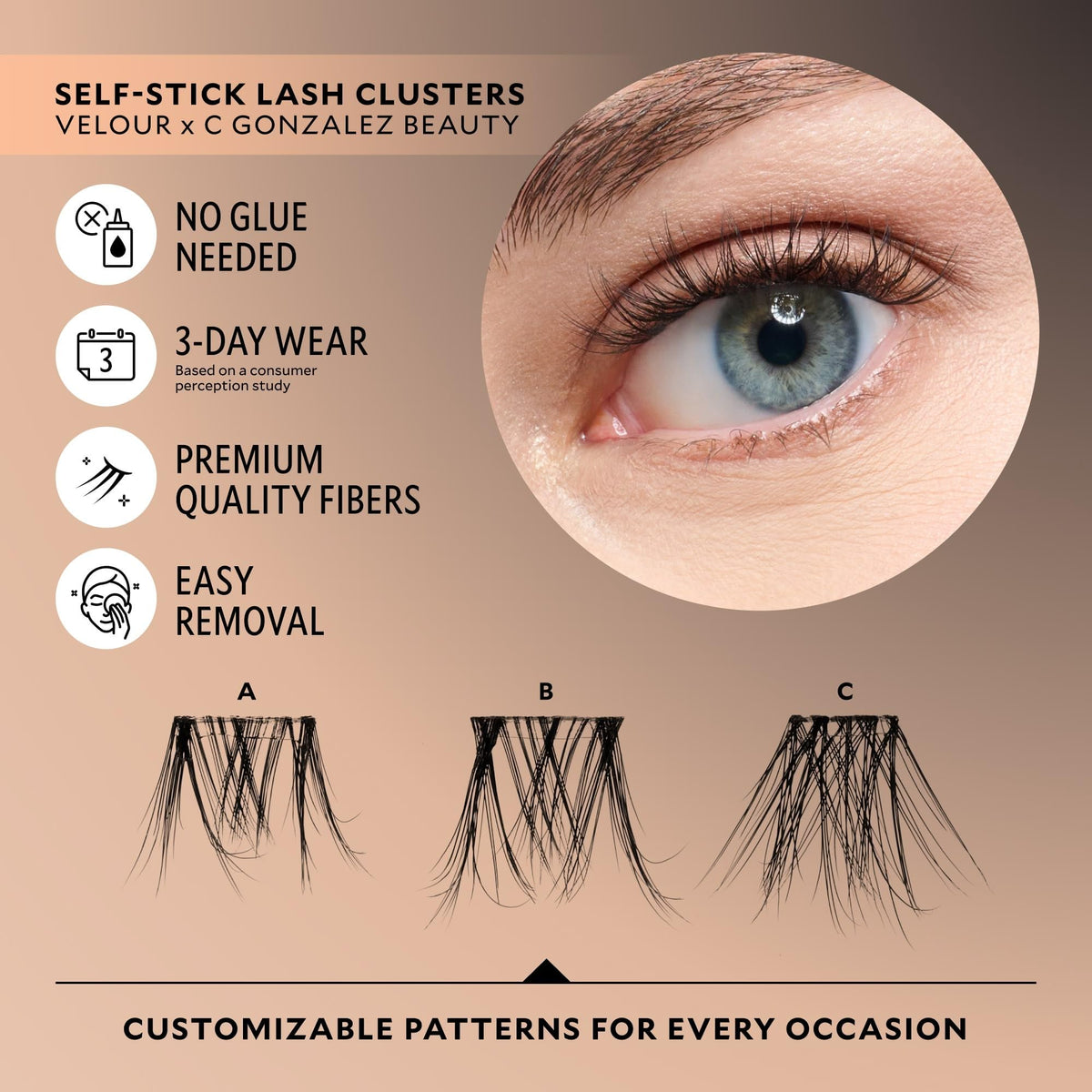 Velour close-up of cluster fibers highlighting soft, natural texture and lightweight feel