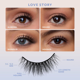 VELOUR round style lash close-up showing balanced fullness benefit