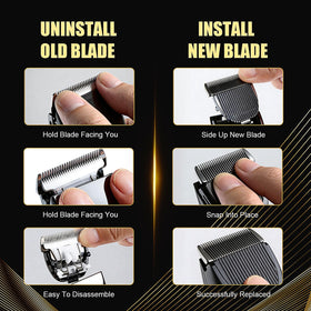 Velurie blade installed in trimmer cutting body hair for comfortable grooming