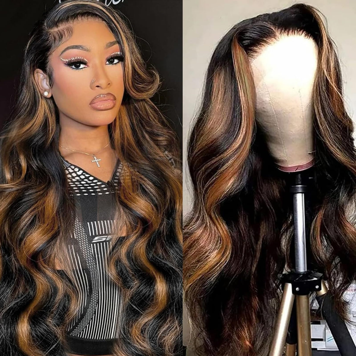 Vemalin front view showing natural-looking lace front and instant glam