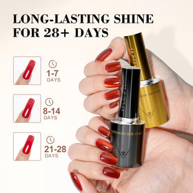 VENALISA application on nail tip showing smooth even coverage benefit