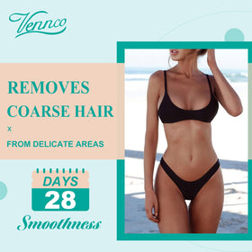 VENNCO bikini-line waxing setup illustrating targeted hair removal