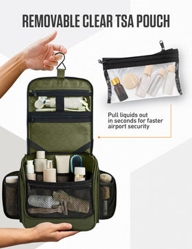 VENTURE 4TH in a staged bathroom with toiletries to show everyday travel use