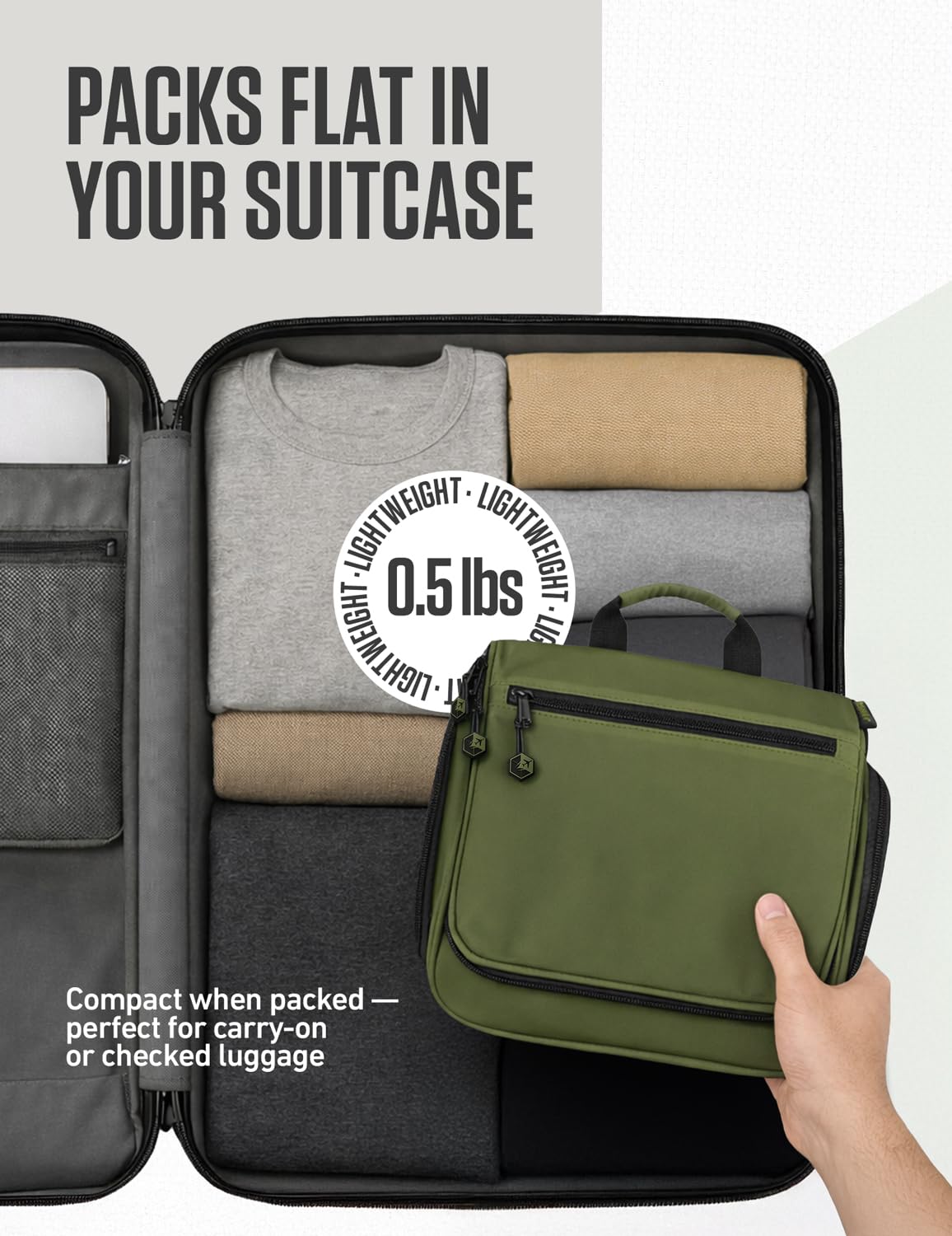 VENTURE 4TH next to travel essentials to show scale and generous capacity