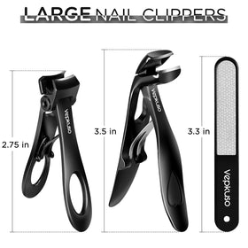 Vepkuso large angled toenail clipper demonstrating easier reach and comfort