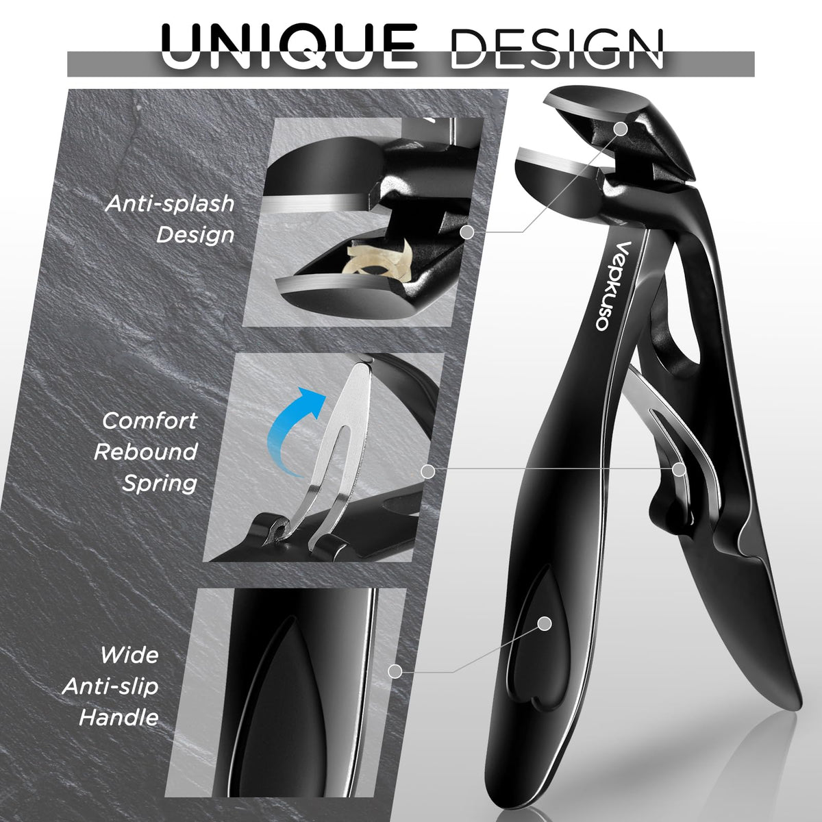 Vepkuso clippers beside a hand to show scale and ergonomic fit
