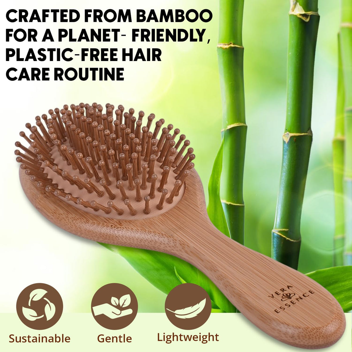 Vera Essence close-up of wooden handle for comfortable grip
