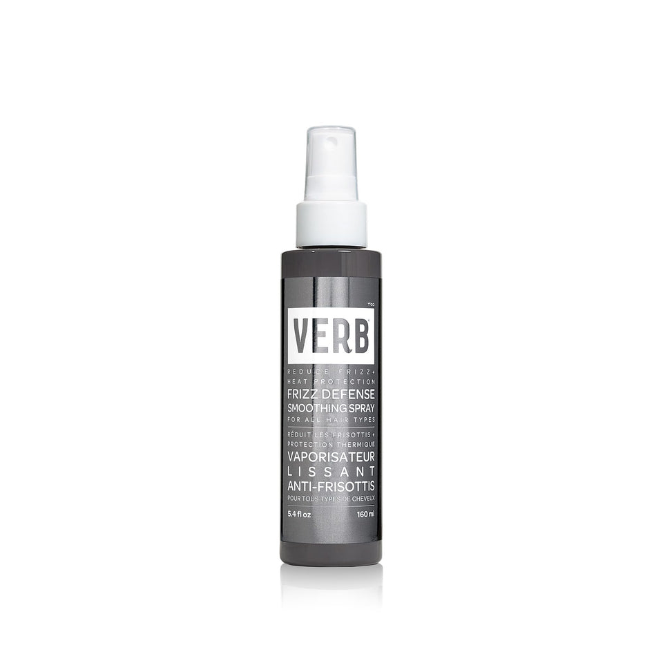 VERB front packaging of Frizz Defense spray showing size and branding for easy identification