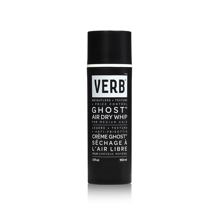 VERB Ghost Air Dry Whip front packaging showing product benefits