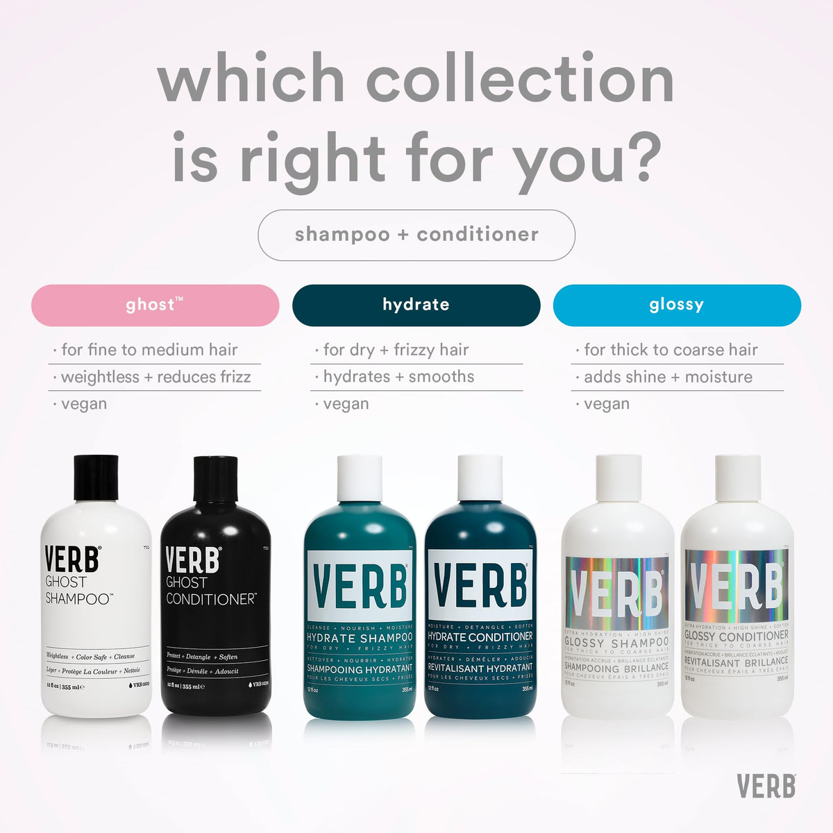 VERB conditioner being applied into hand to show easy spread and detangling