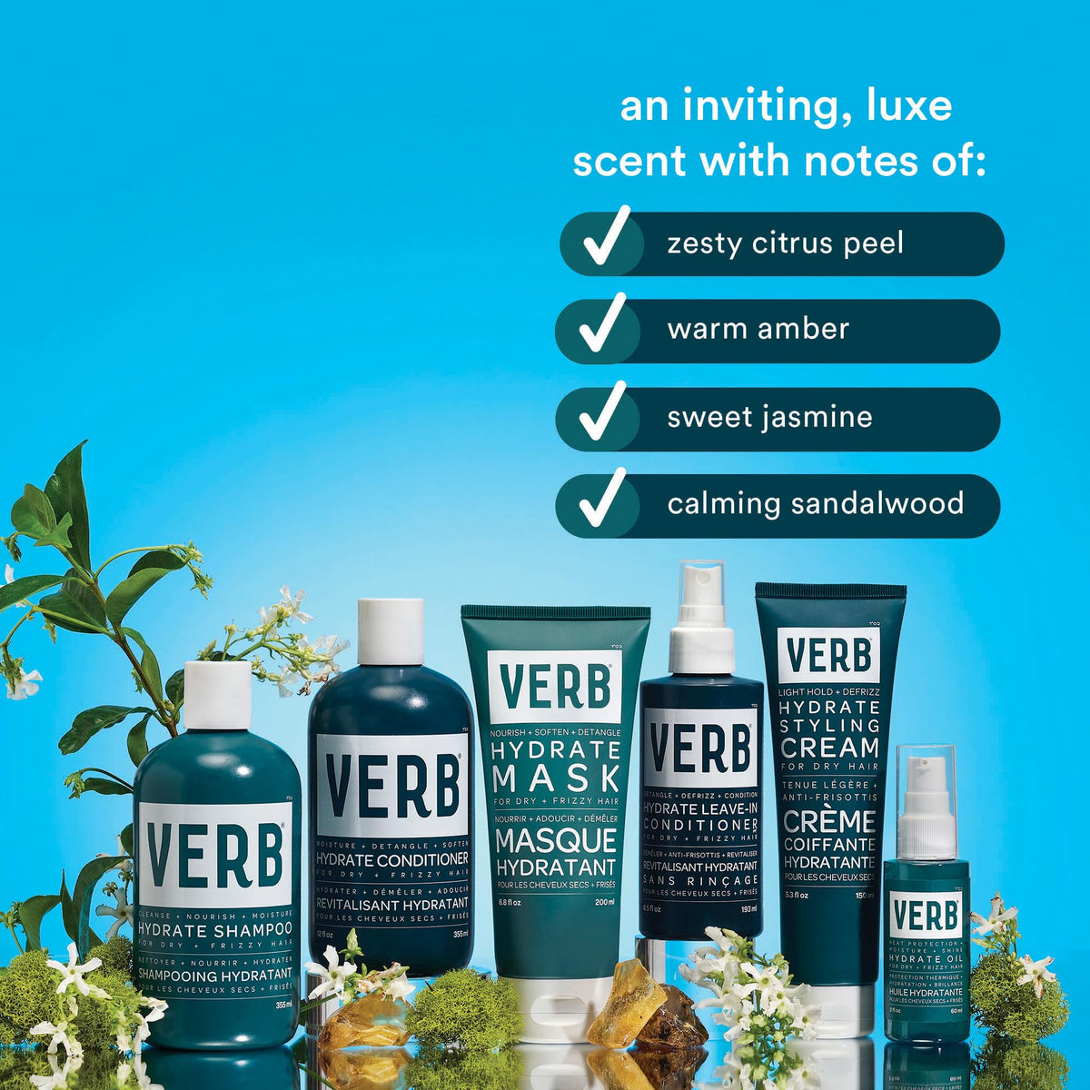 VERB argan, babassu and ceramide ingredients visualizing nourishing benefits