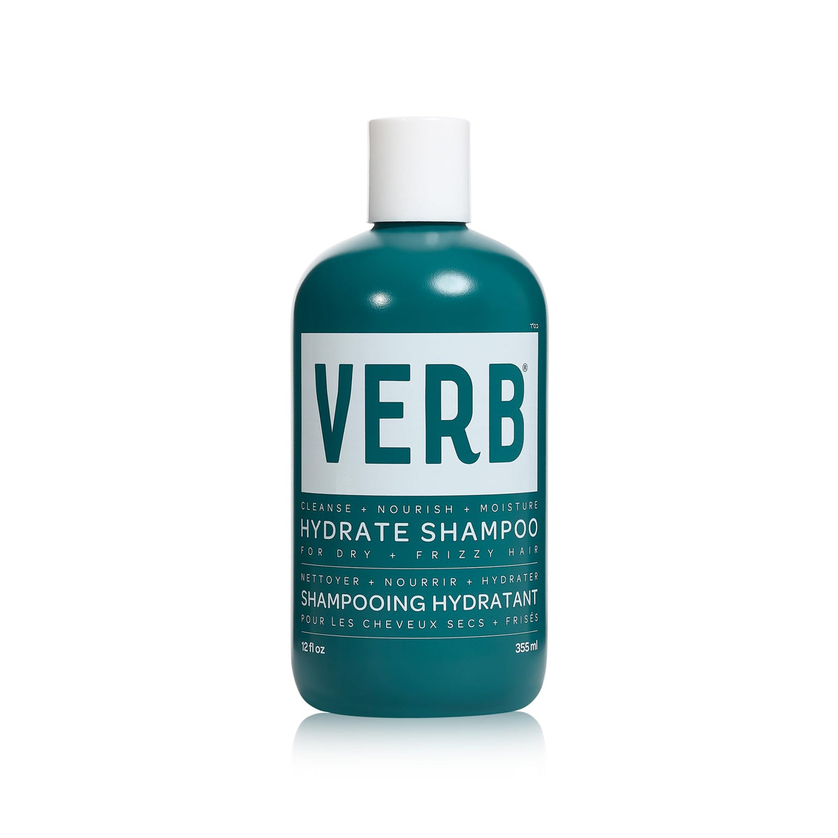VERB front bottle shot showing hydrate shampoo for visible moisture