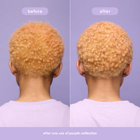 VERB applying purple mask to blonde hair for visible toning benefit
