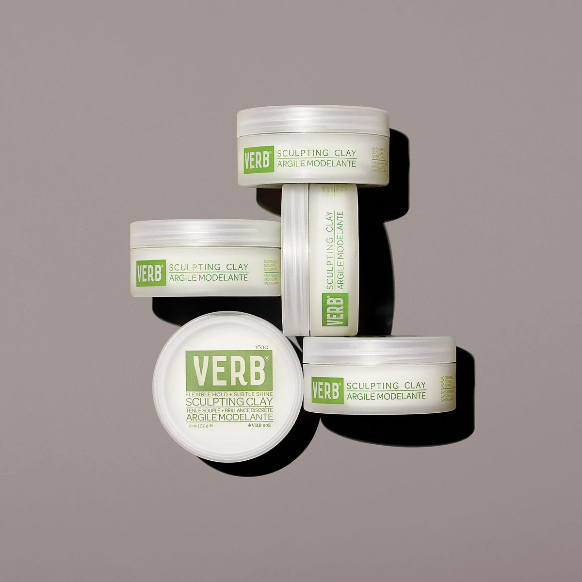 Verb sculpting clay label close-up showing clean ingredients and cruelty-free certification benefit