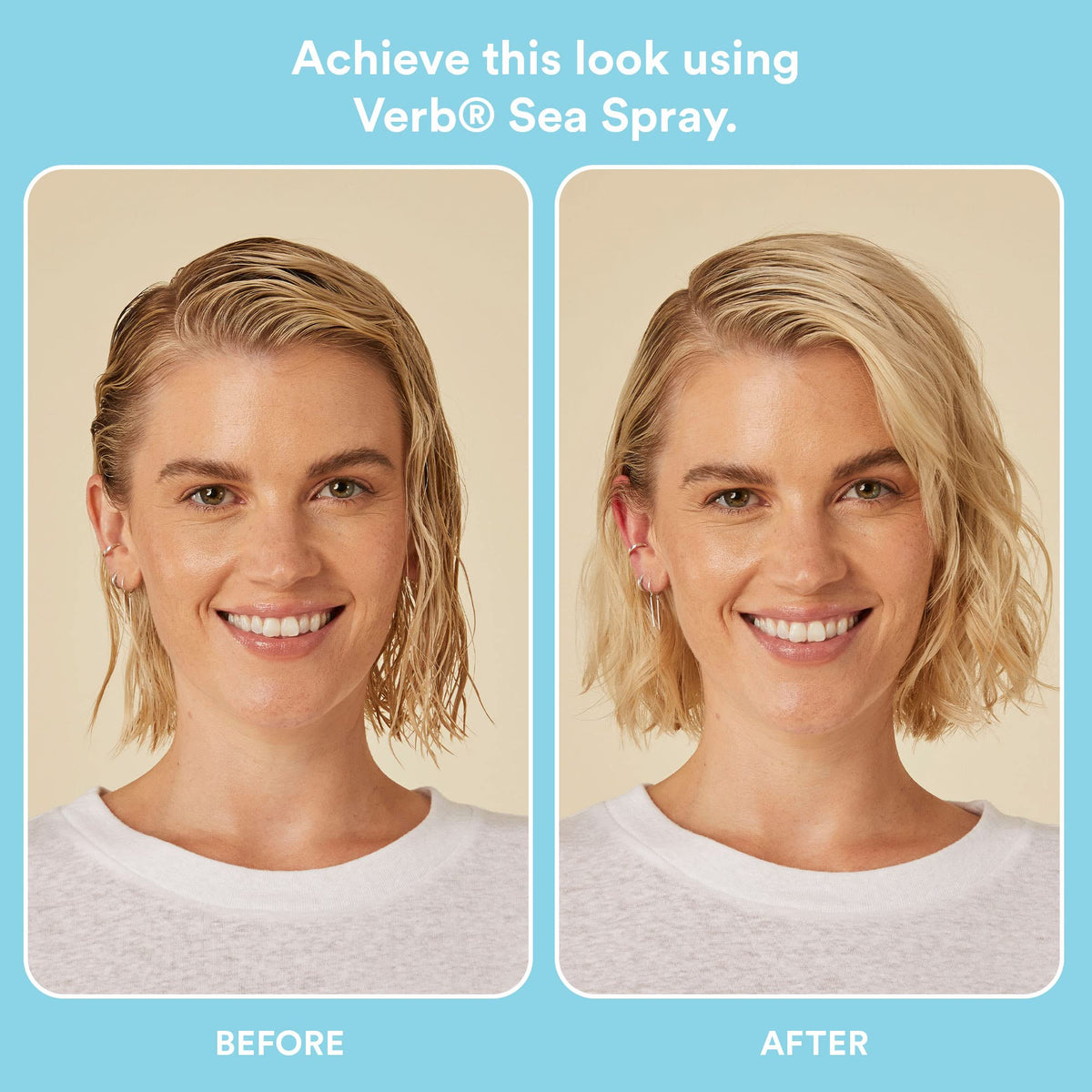 VERB spray applied to hair creating natural beachy waves