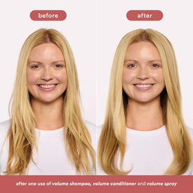 VERB before-and-after hair comparison showing visible lifted volume