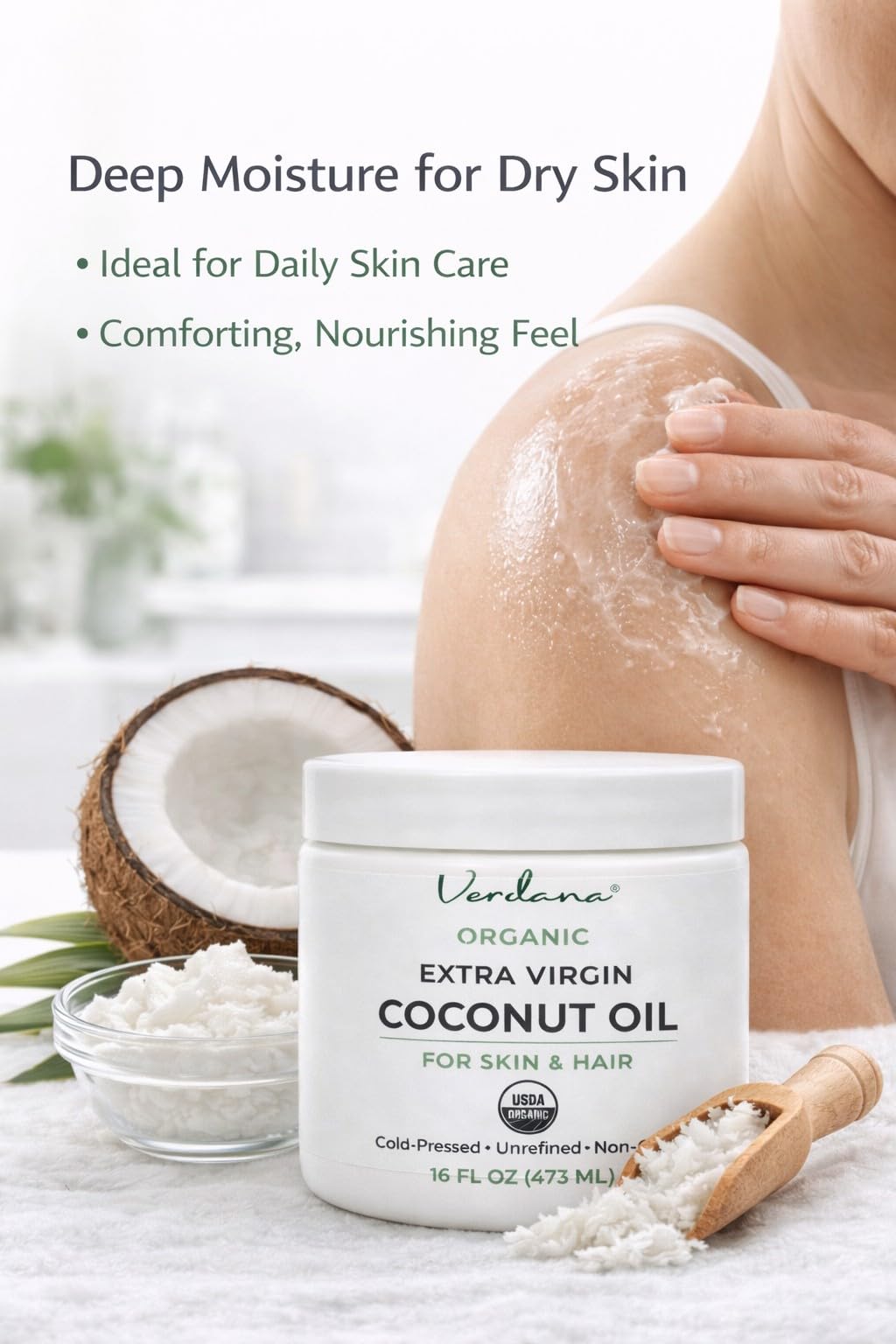 Verdana being applied to hands demonstrating instant hydration benefit