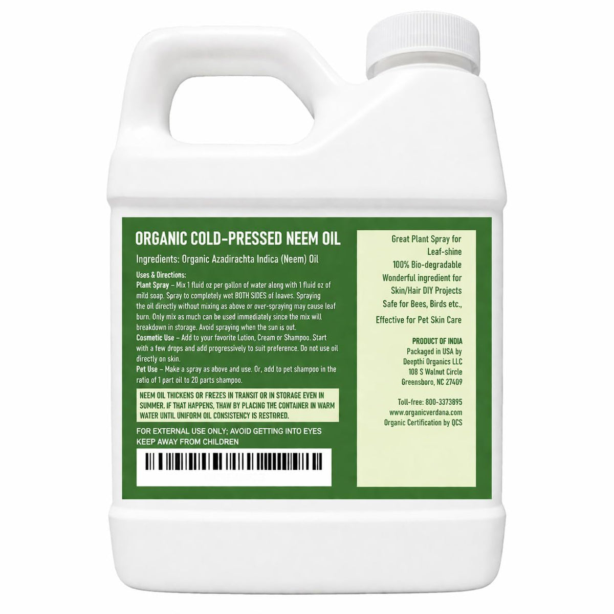 Verdana label close-up showing certification and ingredient clarity benefits