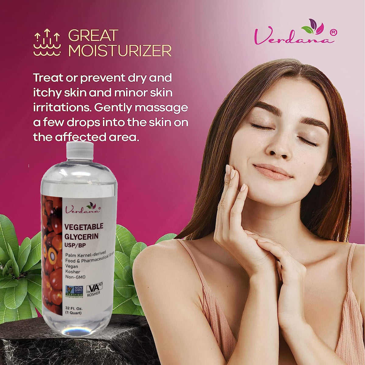 Verdana label detail with ingredient and USP grade information for formulation confidence