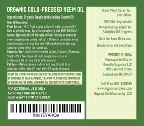 Verdana neem oil dropper releasing oil highlighting concentration and ease of use