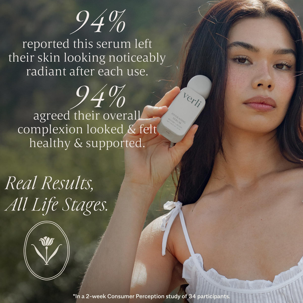 Verli milky texture closeup, displays smooth absorbent formula for lasting hydration benefit