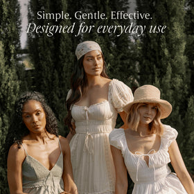 Verli serum on model's skin demonstrating visible plumping and softened texture benefit