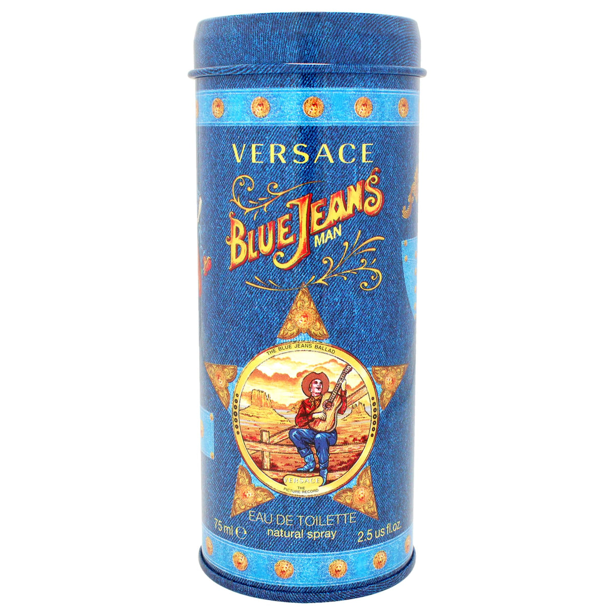 Versace Blue Jeans being sprayed demonstrating easy application and fresh aromatic burst
