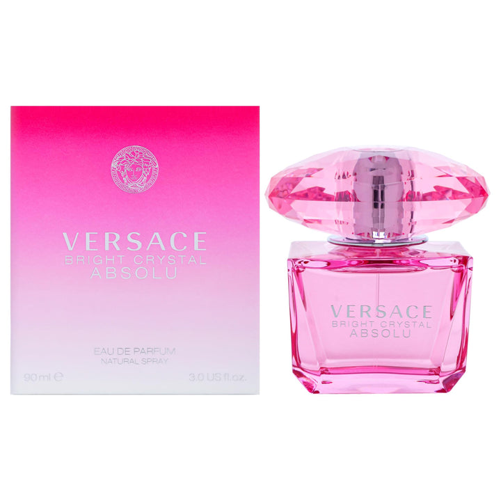 Versace Bright Crystal Absolu front bottle showing elegant jewel design and luxury appeal