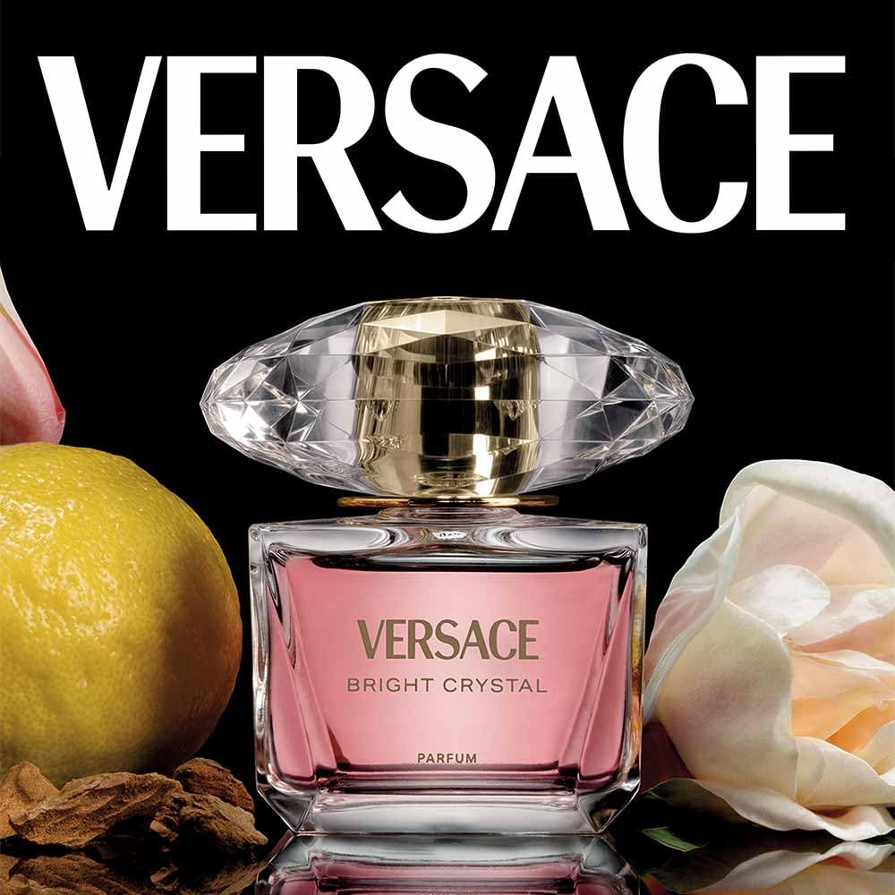 Versace box and 90ml bottle beside hand for scale and gift presentation