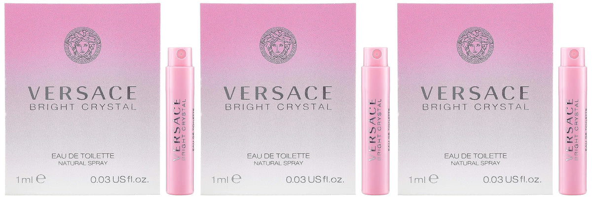Versace Bright Crystal travel vial front view showing compact sample convenience