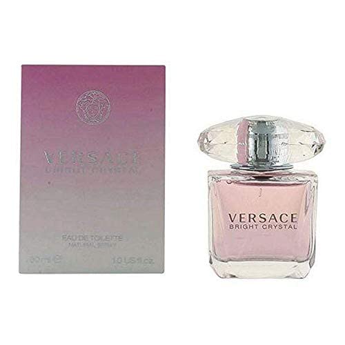 Versace Bright Crystal fragrance notes flatlay with yuzu and peony, clarifies scent profile
